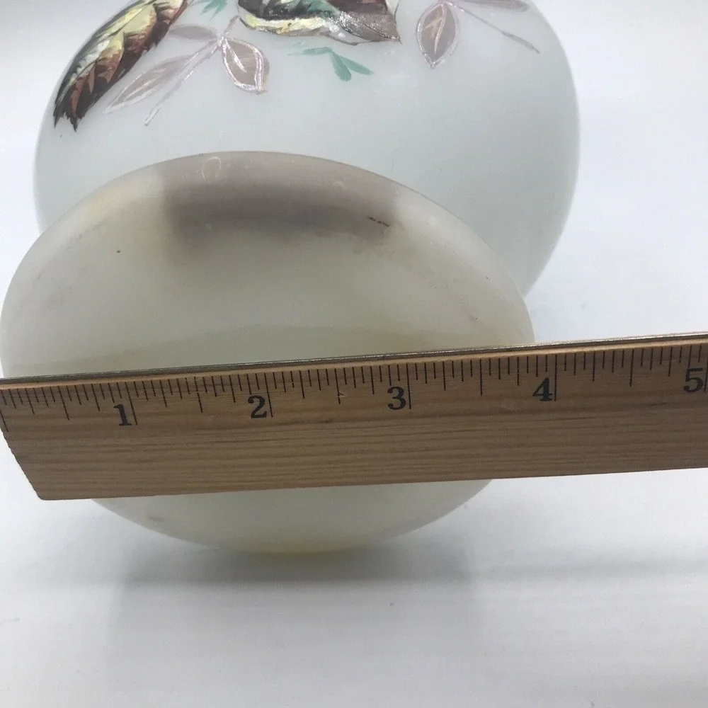 Bristol handblown glass Ruffled Collared Vase hand painted UNIQUE‎